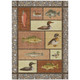 8' X 10' Orange And Copper Floral Medallion Washable Indoor Outdoor Area Rug