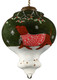 Trotting Dog in Comfy Christmas Attire Hand Painted Mouth Blown Glass Ornament
