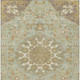 5' X 8' Green And Taupe Damask Washable Indoor Outdoor Area Rug