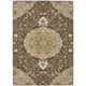 8' X 10' Chocolate And Brown Damask Washable Indoor Outdoor Area Rug