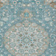 3' X 5' Teal Blue And Pewter Damask Washable Indoor Outdoor Area Rug