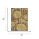 3' X 5' Walnut And Gold Abstract Washable Indoor Outdoor Area Rug