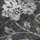 9' X 12' Black And Graphite Floral Washable Indoor Outdoor Area Rug