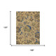 10' X 14' Gold And Brown Floral Washable Indoor Outdoor Area Rug