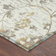 10' X 14' Ivory And Linen Floral Washable Indoor Outdoor Area Rug