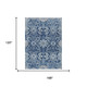 10' X 14' Navy Blue And Blue Damask Washable Indoor Outdoor Area Rug
