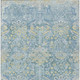 9' X 12' Teal Blue And Silver Damask Washable Indoor Outdoor Area Rug