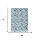 3' X 5' Aqua And Teal Blue Geometric Washable Indoor Outdoor Area Rug