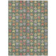 10' X 14' Green And Brown Geometric Washable Indoor Outdoor Area Rug