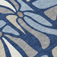 9' X 12' Navy Blue And Blue Floral Washable Indoor Outdoor Area Rug