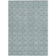 9' X 12' Sky Blue And Blue Geometric Washable Indoor Outdoor Area Rug