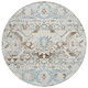 8' Ivory And Linen Round Cactus Washable Indoor Outdoor Area Rug