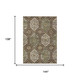 9' X 12' Chocolate And Brown Damask Washable Indoor Outdoor Area Rug