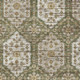 5' X 8' Olive Green And Green Damask Washable Indoor Outdoor Area Rug
