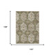 9' X 12' Olive Green And Green Damask Washable Indoor Outdoor Area Rug