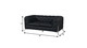 69" Black And Silver Italian Leather Loveseat