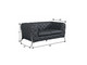 69" Gray And Silver Italian Leather Loveseat