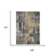 10' X 14' Charcoal And Ivory Abstract Washable Indoor Outdoor Area Rug