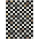 5' X 8' Black And Yellow Geometric Washable Indoor Outdoor Area Rug