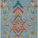 9' X 12' Teal Blue And Ivory Tribal Washable Indoor Outdoor Area Rug