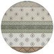 8' Green And Copper Round Striped Washable Indoor Outdoor Area Rug