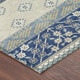 10' X 14' Navy Blue And Copper Striped Washable Indoor Outdoor Area Rug