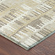 8' Beige And Taupe Round Abstract Washable Indoor Outdoor Area Rug