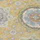 10' X 14' Gold And Ivory Floral Medallion Washable Indoor Outdoor Area Rug