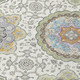 8' Ivory And Khaki Round Floral Medallion Washable Indoor Outdoor Area Rug