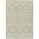 5' X 8' Green And Denim Blue Tribal Washable Indoor Outdoor Area Rug