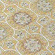 9' X 12' Gold And Beige Floral Medallion Washable Indoor Outdoor Area Rug