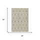 5' X 8' Ivory And Gold Floral Medallion Washable Indoor Outdoor Area Rug