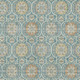 8' X 10' Teal Blue And Beige Floral Medallion Washable Indoor Outdoor Area Rug