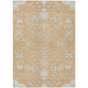 10' X 14' Peach And Ivory Oriental Washable Indoor Outdoor Area Rug
