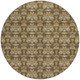 8' Chocolate And Copper Round Floral Washable Indoor Outdoor Area Rug