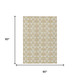 5' X 8' Ivory And Wheat Floral Washable Indoor Outdoor Area Rug