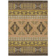8' X 10' Chocolate And Olive Green Tribal Washable Indoor Outdoor Area Rug