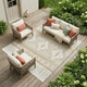 10' X 14' Ivory And Green Tribal Washable Indoor Outdoor Area Rug