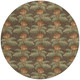 8' Chocolate And Graphite Round Floral Washable Indoor Outdoor Area Rug