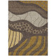 5' X 8' Brown And Gold Abstract Washable Indoor Outdoor Area Rug