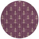8' Eggplant And Graphite Round Geometric Washable Indoor Outdoor Area Rug