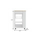 White and Brown 22" Rolling Kitchen Cart With Storage