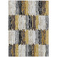 3' X 5' Gray And Linen Abstract Washable Indoor Outdoor Area Rug