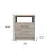 20" Light Gray Wood Two Drawer Nightstand