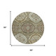 8' Olive Green And Blue Round Ogee Washable Indoor Outdoor Area Rug