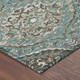 8' Teal Blue And Purple Round Ogee Washable Indoor Outdoor Area Rug