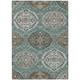 8' X 10' Teal Blue And Purple Ogee Washable Indoor Outdoor Area Rug