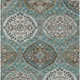 9' X 12' Teal Blue And Purple Ogee Washable Indoor Outdoor Area Rug