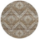8' Brown And Chocolate Round Tribal Washable Indoor Outdoor Area Rug