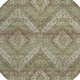 8' Olive Green And Blue Round Tribal Washable Indoor Outdoor Area Rug